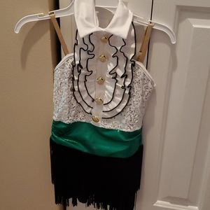 Weissman White and Green Kids Dance Costume